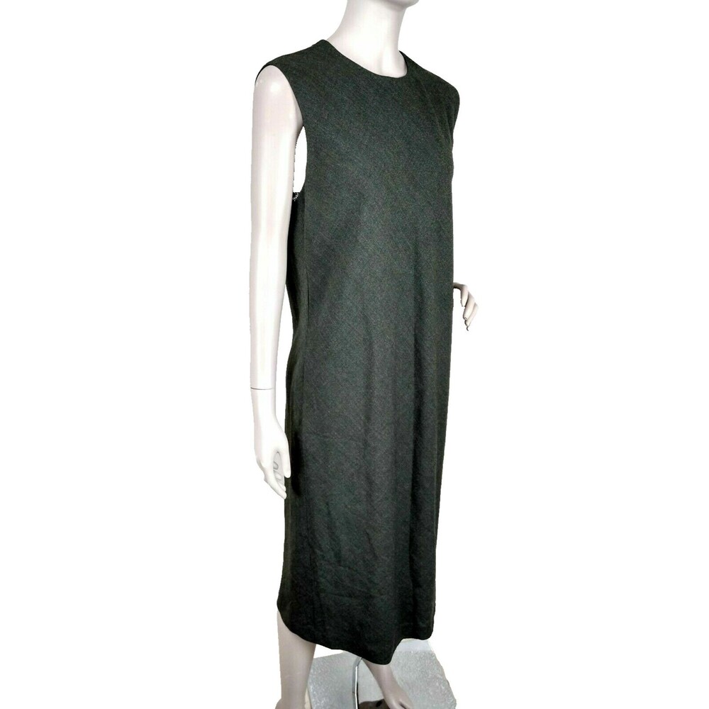 Linda Allard Ellen Tracy Vintage Green Wool-Blend Sleeveless Sheath Dress 12 NEW